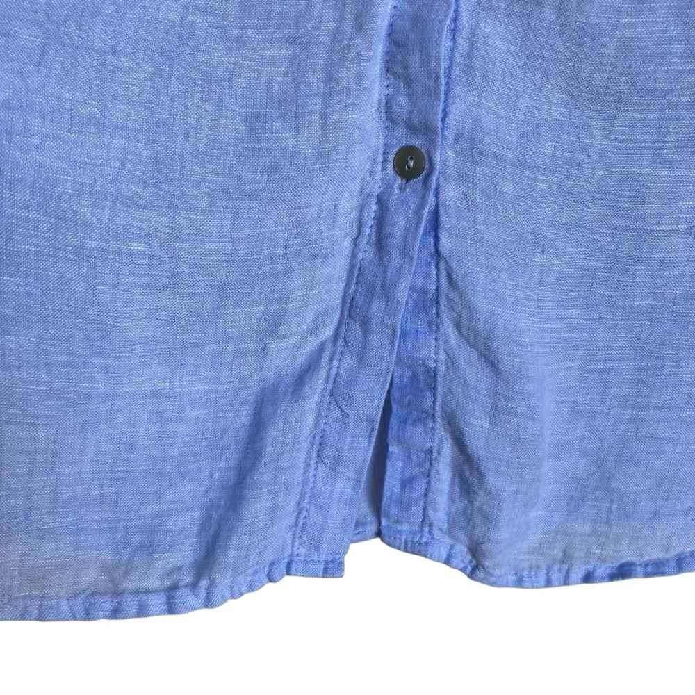 Sigrid Olsen Sky Blue Linen Button Up Pocketed Tunic Shirt Lagenlook Resort XXL - Picture 8 of 16